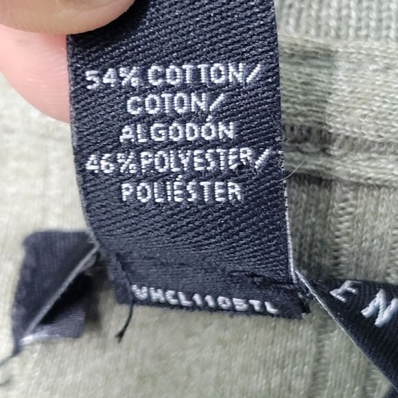 Van Heusen Mens Sz M Green Solid Long Sleeve Collared Polo Shirt - Picture 7 of 11